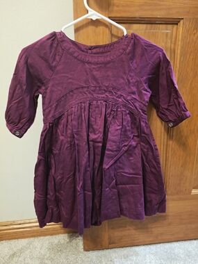 Tea Collection Girls Plum Cotton Gathered Dress